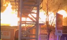 آتش سوزی هولناک در اداره پست نکا/ ویدئو 