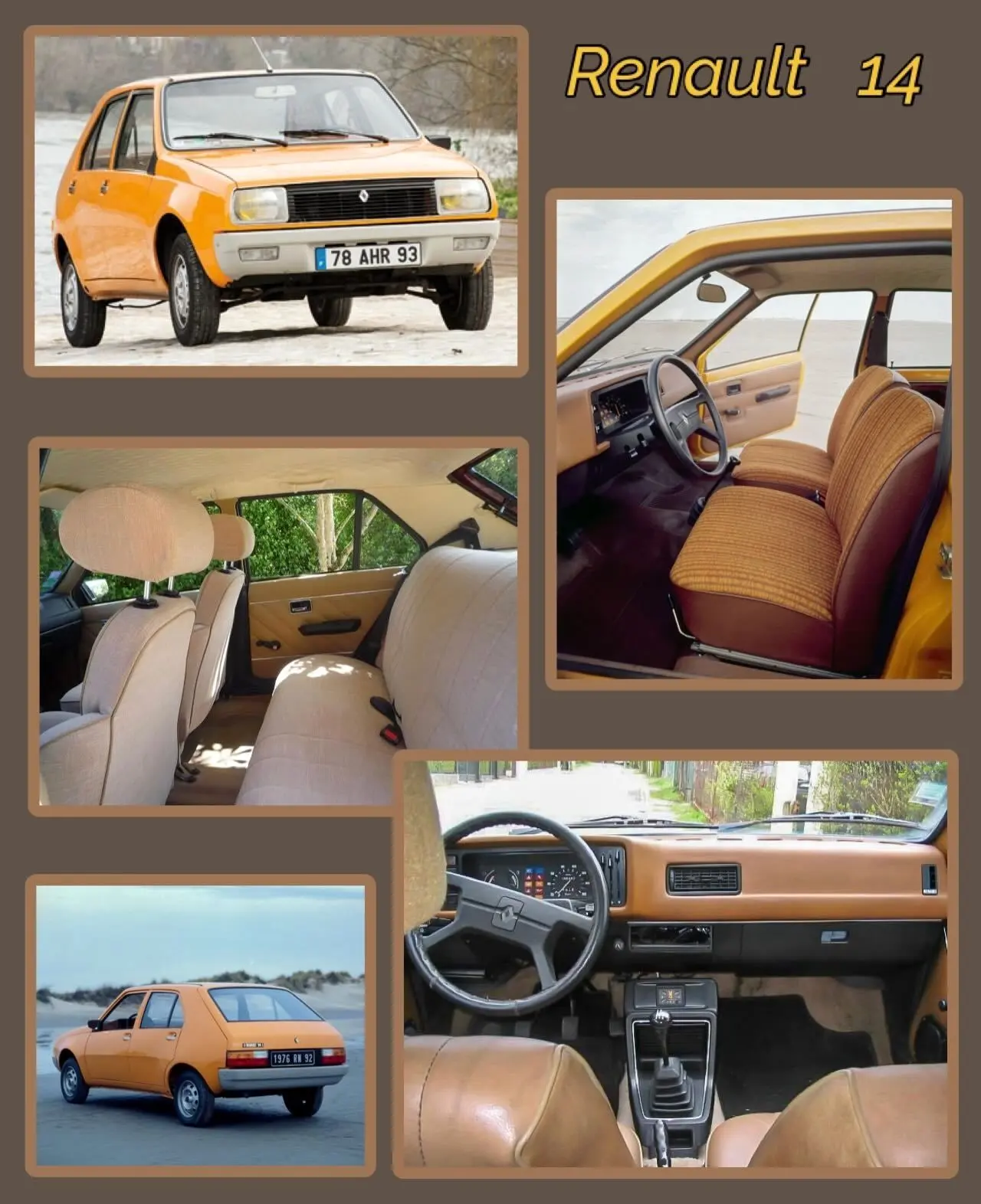 تصویر خودروی هاچ‌بک کلاسیک رنو ۱۴ (Renault 14) با بدنه گرد و طراحی مدرن دهه ۱۹۷۰، که در حال رانندگی یا در فضای باز پارک شده است، و خبر مربوط به زنگ‌زدگی و توقف تولید زودهنگام آن را منعکس می‌کند.