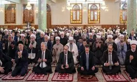 بشار اسد در نماز عید فطر