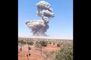 انفجار مهیب در حومه ادلب سوریه/ ویدئو