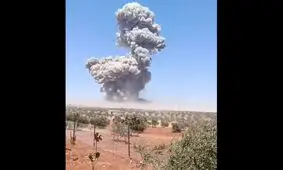 انفجار مهیب در حومه ادلب سوریه/ ویدئو