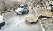 فوت ۳ نفر بر اثر ریزش سنگ در جاده کرج-چالوس