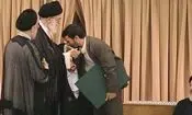  حضور احمدی نژاد در مراسم تشییع پیکر رهبر شهید/ ویدئو