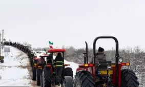 راهپیمایی تراکتوری در شهرستان اهر‌‌/ویدیو

