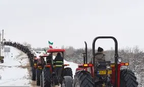 راهپیمایی تراکتوری در شهرستان اهر‌‌/ویدیو

