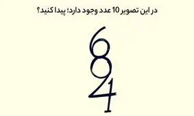 تست هوش؛ 10 عدد پنهان شده در تصویر را پیدا کنید؟

