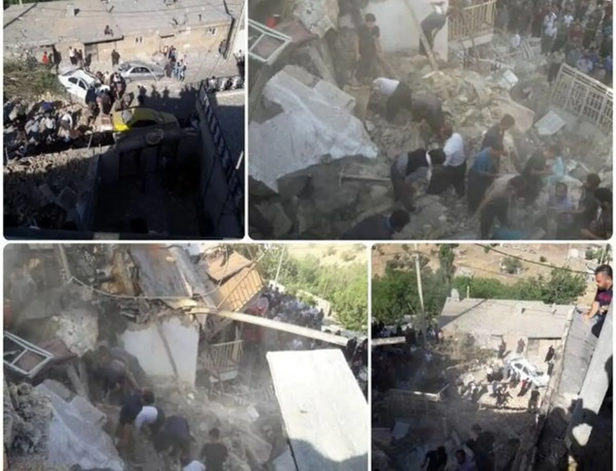۲ کشته و ۶ مصدوم در پی ریزش ساختمان در نوسود کرمانشاه