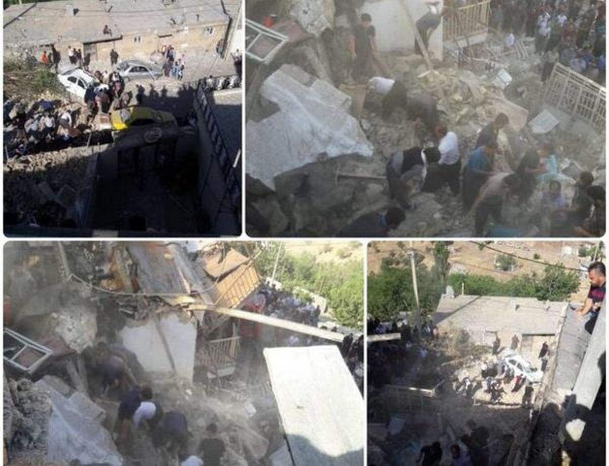 ۲ کشته و ۶ مصدوم در پی ریزش ساختمان در نوسود کرمانشاه