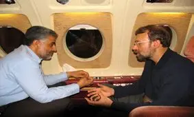 حضور لاریجانی در محل شهادت سردار سلیمانی در عراق/ عکس
