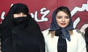 الناز حبیبی در کنار مادر علی انصاریان