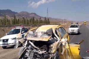 تصادف مرگبار تاکسی و تریلی در سمنان