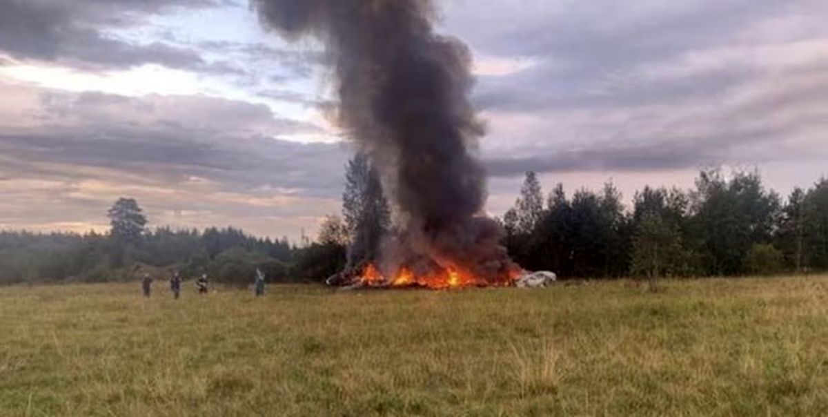 ادعای رسانه‌های غربی: انفجار بمب عامل سقوط هواپیمای پریگوژین بوده است