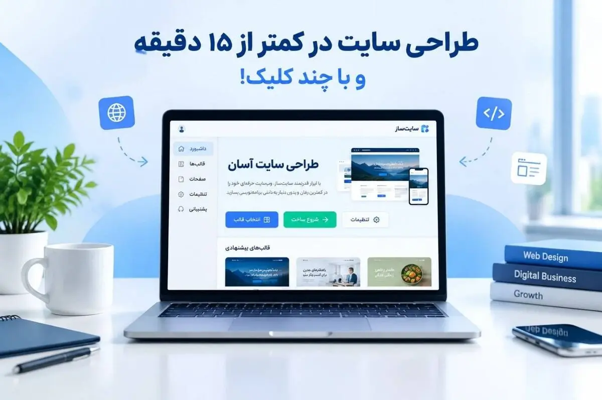 طراحی سایت شرکتی با وبزی،‌ در کمتر از ۱۵ دقیقه و با چند کلیک!