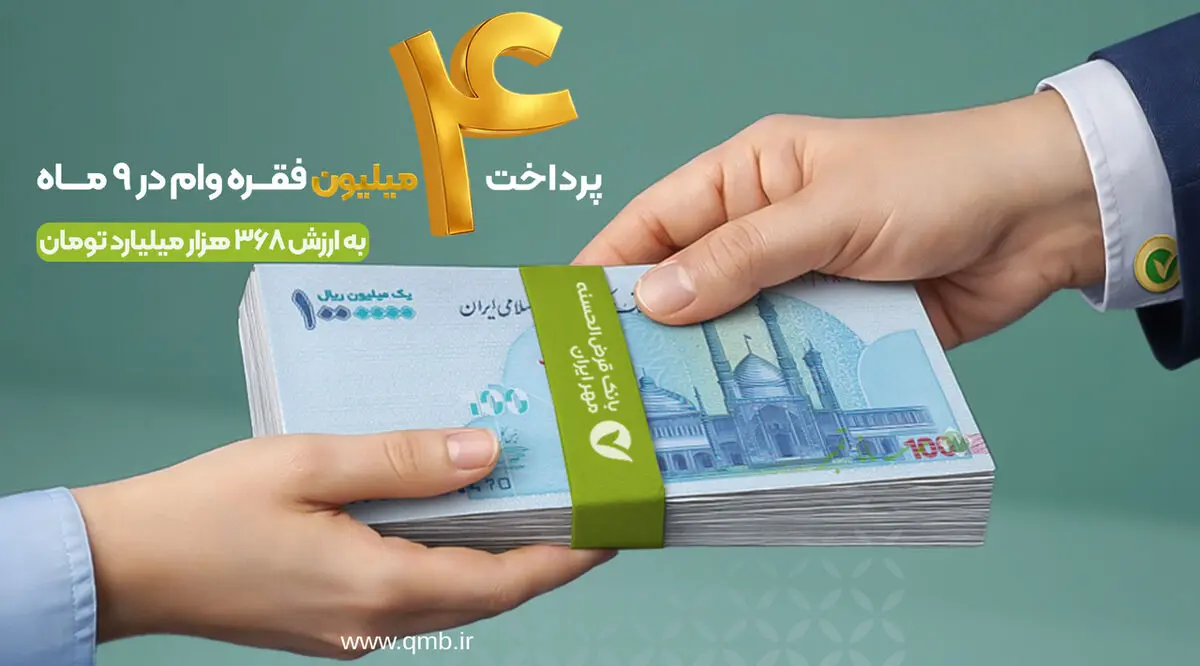 پرداخت بیش از ۴ میلیون فقره وام قرض‌الحسنه در ۹ ماه
