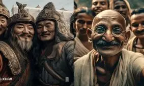 سلفی گذشتگان، از سلفی خندان گاندی تا چنگیز‌خان و دوستانش