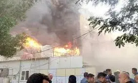 آتش‌سوزی در هتل‌های نزدیک به حرم حضرت ابوالفضل در کربلا/ ویدئو