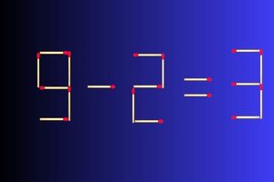  با جابجا کردن دو عدد چوب کبریت معادله را حل کنید