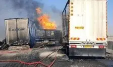 انفجار تانکر سوخت در یزد در تصادف ۴ خودروی سنگین/ ویدئو