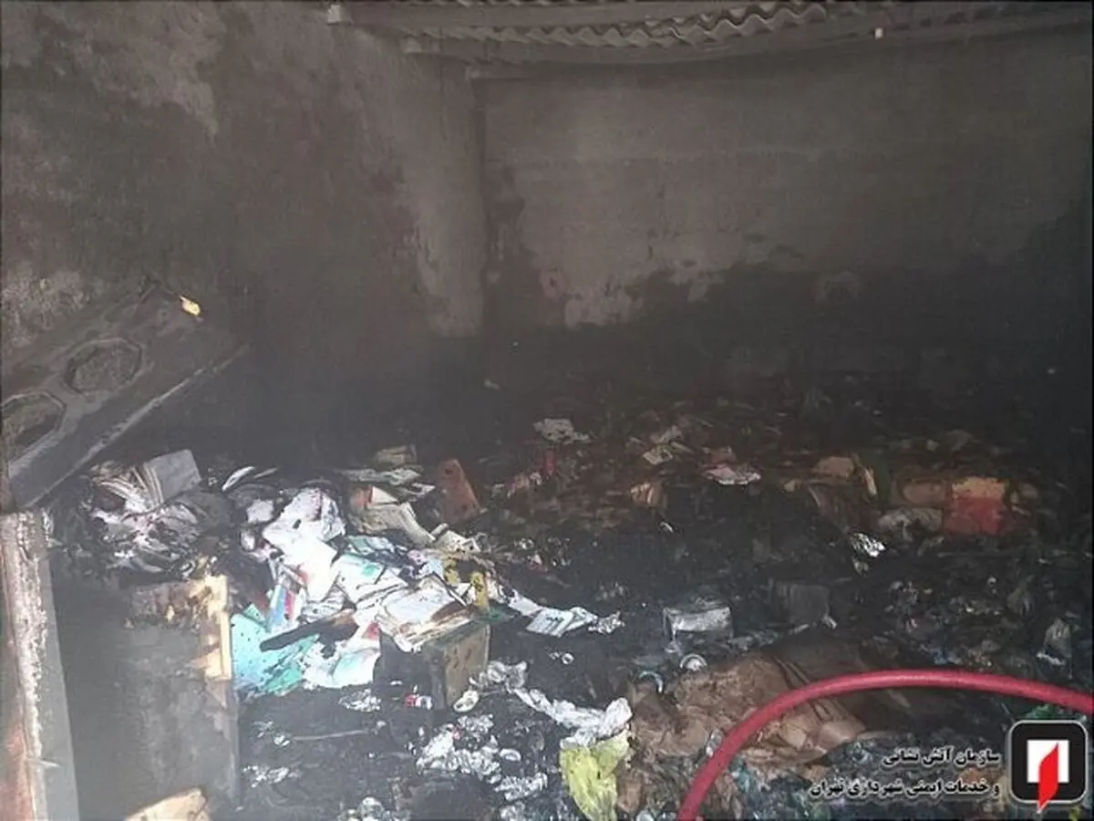 آتش سوزی انبار کارتن در جنوب تهران
