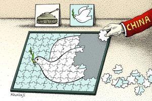 نتیجه مثبت «ابتکار امنیت جهانی» چین در خاورمیانه/ کاریکاتور