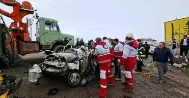 تصادف زنجیره‌ای در محور دیواندره- سقز سه کشته برجاگذاشت/ ویدئو