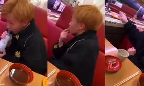 جنجال عجیب یک نوجوان در رستوران زنجیره‌ای/ ویدئو