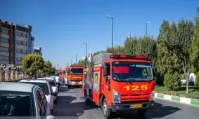 تصادف خودرو آتش نشانی با اتوبوس در تهران