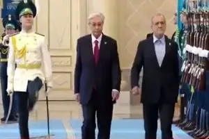 استقبال رسمی از رئیس جمهور در قزاقستان