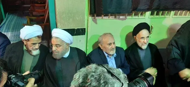 خاتمی و روحانی در مراسم بزرگداشت والده همسر سید حسن خمینی