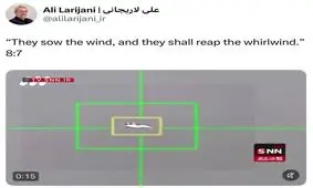 لاریجانی: آن‌ها باد می‌کارند و طوفان درو خواهند کرد/ ویدئوی ساقط کردن جنگنده آمریکایی توسط ایران

