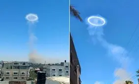 ایجاد ابری عجیب پس از حمله هوایی اسرائیل در دیرالبلح غزه

