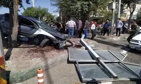 تصادف عجیب پژو 206 مدل 1401 با ماشین پلیس