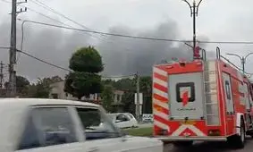 آتش‌سوزی گسترده در یکی از مراکز خرید غرب مازندران/ ویدئو

