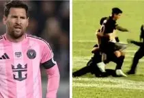 لیونل مسی کتک خورد، بازی بهم ریخت