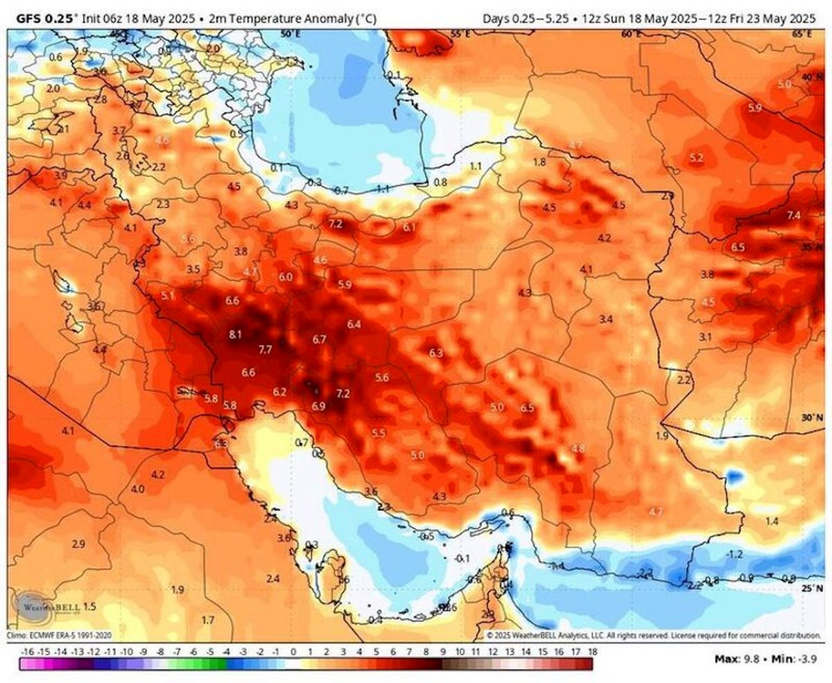  نخستین دمای بالای ۵۰ درجه در کشور ثبت شد 