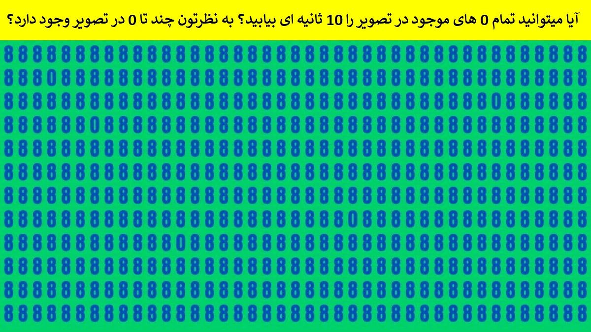 تست بینایی یافتن عدد 0