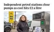 تایمز انگلیس: تعطیلی پمپ‌بنزین‌های مستقل زیر فشار بنزین ۲ پوندی