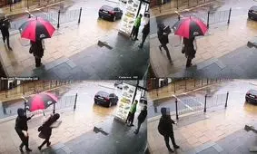 حمله با موزاییک بتنی به سر یک زن محجبه/ ویدئو