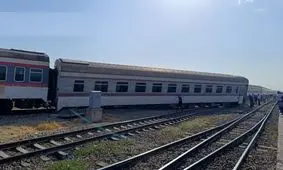 خروج قطار از ریل در ایستگاه راه آهن مشهد/ عکس