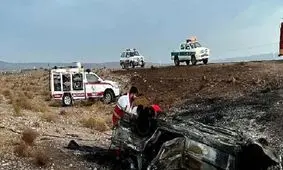 مرگ هولناک راننده خودروی سوخت در جاده گناباد 