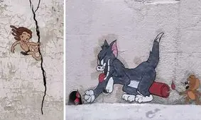 هنر خیابانی؛ خلاقیت هنرمندی که «تام و جری، قارچ خور و پینوکیو» را به خیابان آورده است 