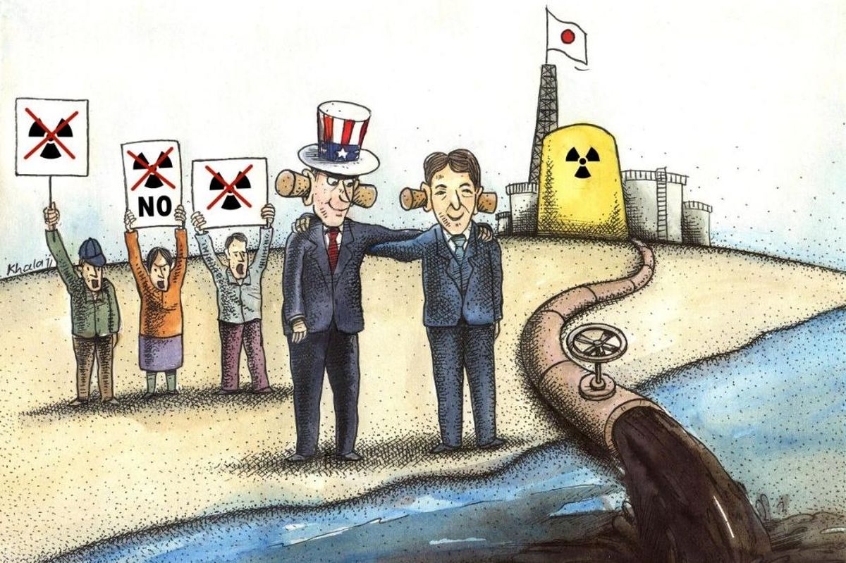 نمایان شدن چهره ریاکارانه آمریکا در موضوع فاضلاب هسته‌ای ژاپن

