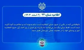 امکان تغییر حوزه انتخابیه داوطلبان انتخابات شوراهای شهر و روستا
