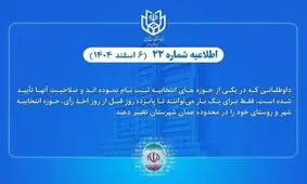 امکان تغییر حوزه انتخابیه داوطلبان انتخابات شوراهای شهر و روستا
