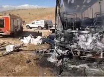 حریق اتوبوس مسافربری در محور سمیرم مهار شد/ ویدئو
