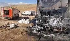 حریق اتوبوس مسافربری در محور سمیرم مهار شد/ ویدئو