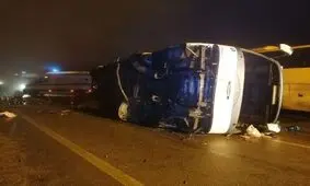 مرگ ۵ مسافر اتوبوس در گردنه حیران