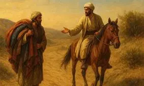 داستان بزاز و سوار از مرزبان نامه داستان دو رهگذر در بیابان و خرگوشی که رازها را فاش کرد