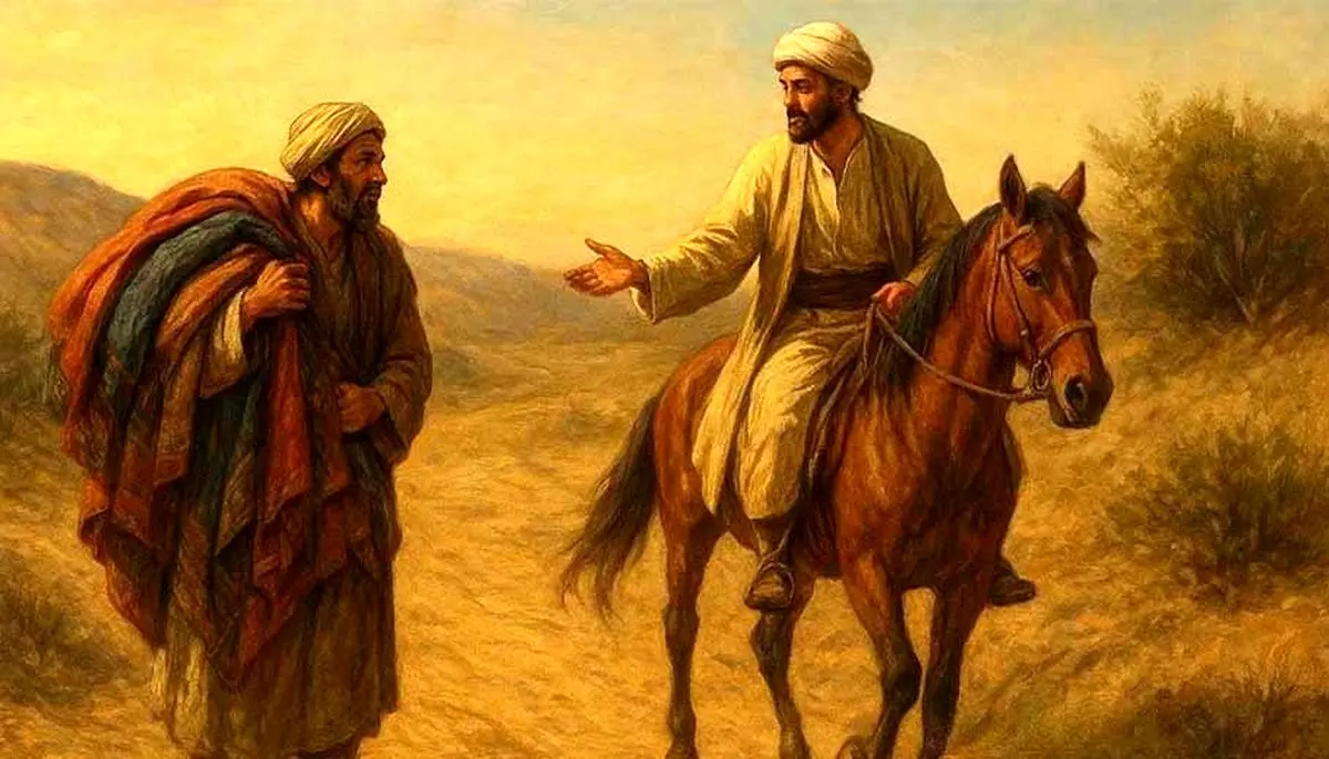 داستان بزاز و سوار از مرزبان نامه داستان دو رهگذر در بیابان و خرگوشی که رازها را فاش کرد