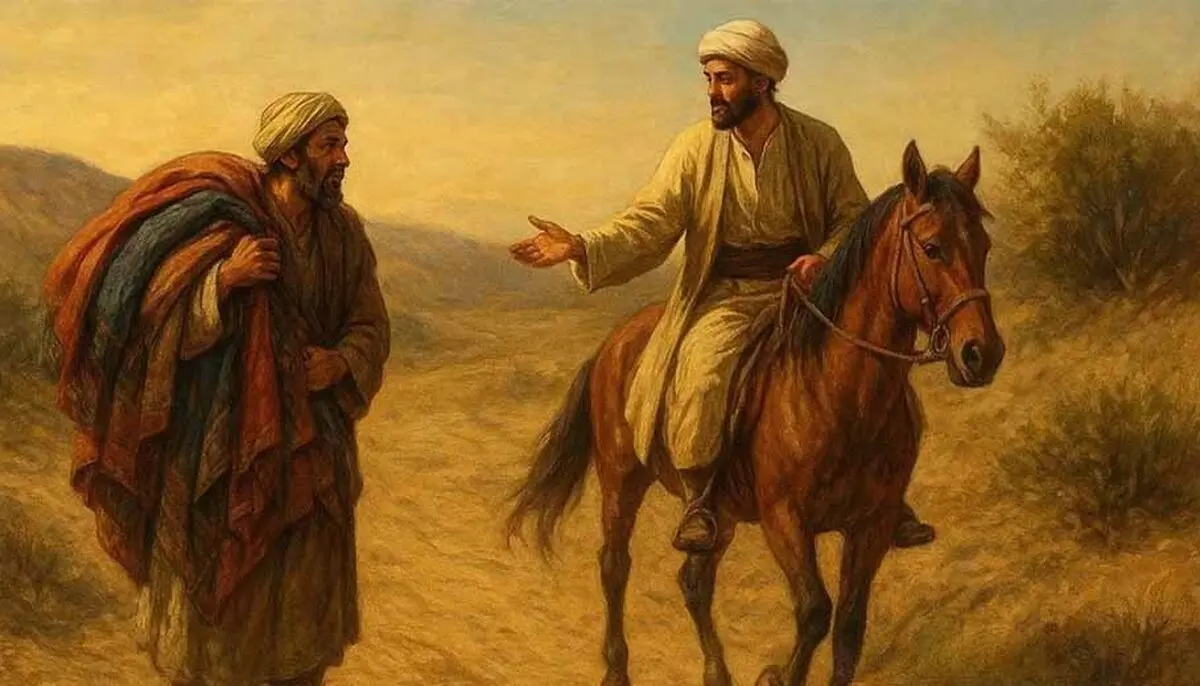 داستان بزاز و سوار از مرزبان نامه داستان دو رهگذر در بیابان و خرگوشی که رازها را فاش کرد